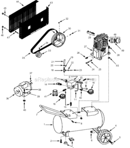 Page A Diagram and Parts List for VT629101  Campbell Hausfeld Compressor